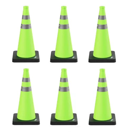 Vista 19 de BATTIFE [1 Paquete] Conos azules plegables de seguridad de tráfico de 28 pulgadas con base negra pesada, conos emergentes multiusos con collar