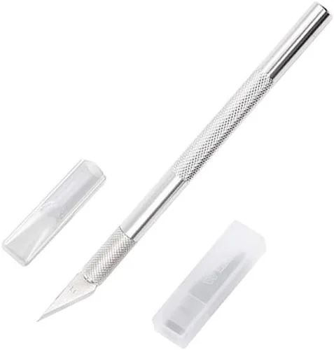 Vista 2 de Cuchillo de precisión de acero inoxidable, cuchillo de pasatiempo, herramienta de afeitar para teléfono, PC, tableta, drones, reparación