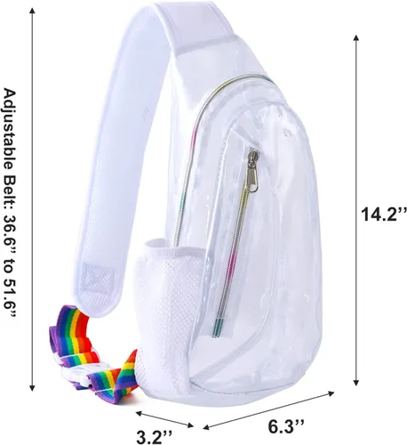 Vista 3 de Edraco Bolsa transparente aprobada para estadios, bolsa transparente en el pecho para senderismo, estadio o conciertos