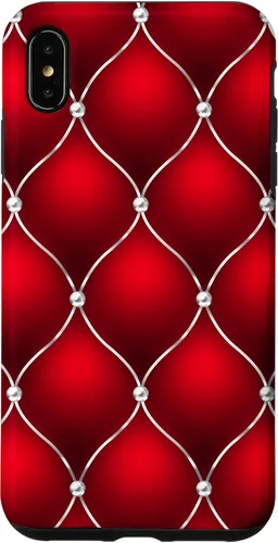Vista 11 de Red Ombre Quilted Bling Funda para iPhone 17