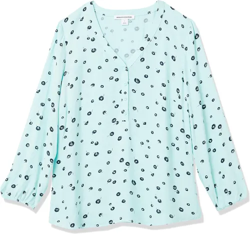 Vista 8 de Tienda Essentials - Camisa estilo popover de manga 34 con botones para mujer