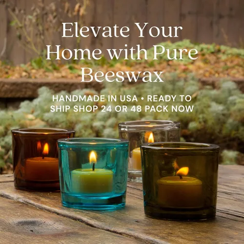 Vista 8 de Bluecorn Beeswax, velas 100 % cera de abeja, color marfil