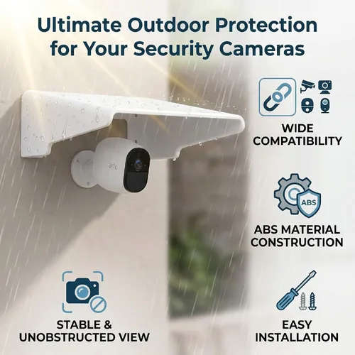 Vista 2 de Universal Outdoor Camera Sun Rain Shade Protective Roof, ABS, for Camera