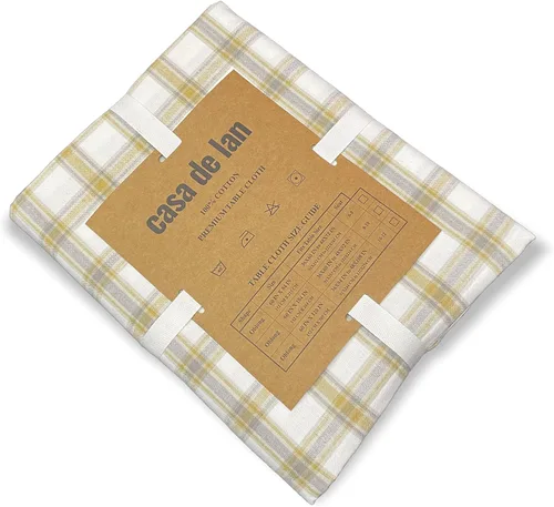 Vista 5 de Mantel de mesa rectangular - Cubierta de mesa - Algodón con costura mitrada - Fundas de mesa a cuadros para cocina, comedor, bodas, decoraciones