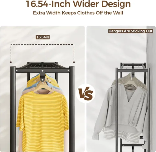 Vista 4 de HYSEYY Rolling Clothes Rack Heavy Duty Clothing Rack for Hanging Clothes