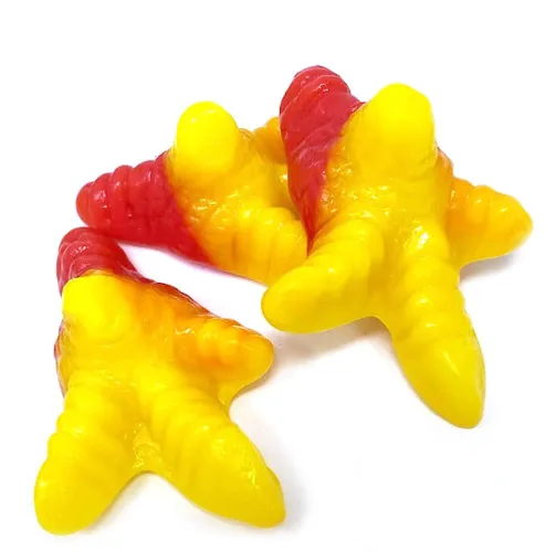 Vista 3 de Fruidles Chicken Gummi Feet Candy, deliciosas gomitas de sabor a fruta de melocotón (1 libra)