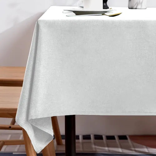 Vista 27 de BALCONY & FALCON Mantel Rectangular de Lino Sintético Impermeable Lavable Limpiable Cubierta de Mesa para Decoración de Mesa de Cocina Comedor