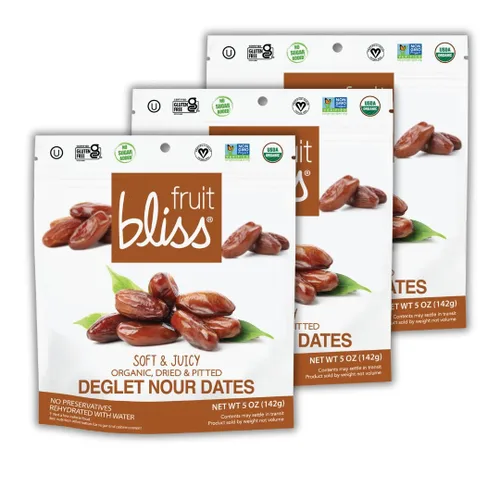 Vista 5 de Fruit Bliss Dátiles orgánicos Deglet Nour Dates, 5 onzas - 6 por caja.