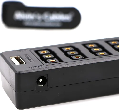 Vista 5 de Alvin's Cables Cable divisor D-tap con interruptor de alimentación macho DTap a 4 hembra D Tap 2 DC USB para batería de montaje en V para cámara
