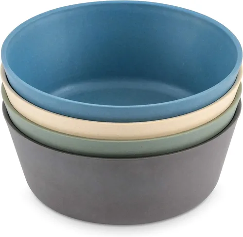 Vista 14 de WeeSprout Cuencos de bambú para niños con tapas, juego de cuatro cuencos de tamaño para niños 10 oz, para cereales, sobras y bocadillos, aptos