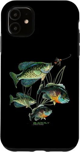 Vista 8 de Crappie Bluegill Fishing Phone Covers Black Fly Case for iPhone 17