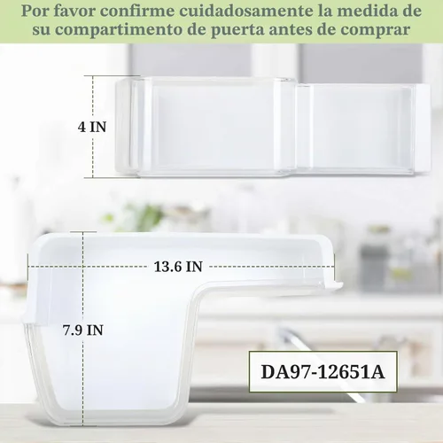 Vista 5 de DA97-12651A Contenedor de estante de puerta de refrigerador (superior izquierdo) compatible con Samsung RF263TEAE, RF263BEAE, RF265BEAESG
