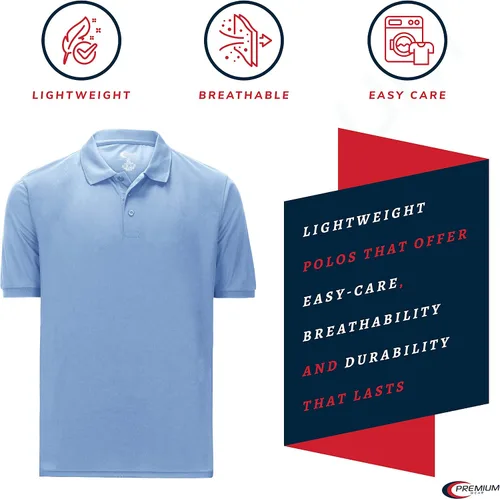 Vista 96 de Premium Wear - Camisetas tipo polo para hombre, con gran absorción de humedad