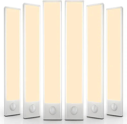 Vista 13 de Paquete de 6 luces inalámbricas para debajo del gabinete, 32 luces LED recargables con sensor de movimiento para interiores, luces magnéticas