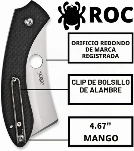 Vista 4 de Spyderco Roc G-10 cuchillo de filo simple, color negro.