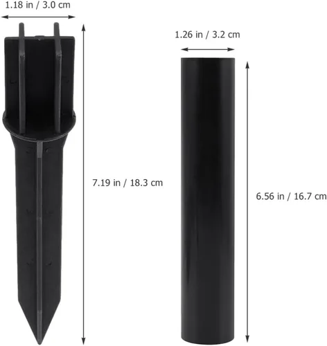 Vista 5 de Yardwe Accesorios de poste de luz solar para exteriores, hebilla de conector de enlace de repuesto con estacas de plástico de 1.25 pulgadas