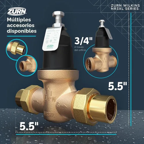 Vista 6 de Zurn Wilkins 34-NR3XLDU 3/4" válvula de reducción de presión