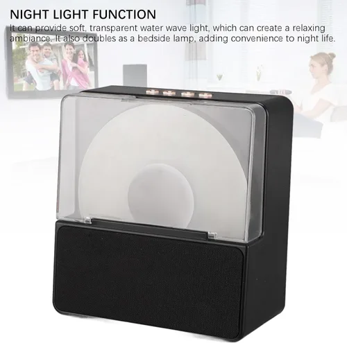 Vista 2 de Bluetooth Speaker with Night Light, 2 in 1 Retro Vintage Speaker Stereo Sound 2000mAh Wire less Tabletop Bluetooth Speaker for Bedroom Office Study