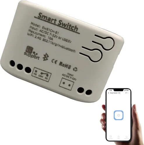Vista 18 de Módulo de conmutación de relé WiFi inteligente de 1 canal USB 5V/AC85V-250V, compatible con control Bluetooth, control remoto de la aplicación