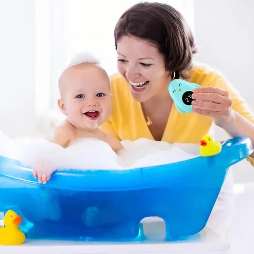 Vista 4 de Termómetro de baño para bebés, medidor de agua, medidor de dibujos animados, termómetro electrónico de bañera, monitor de temperatura flotante