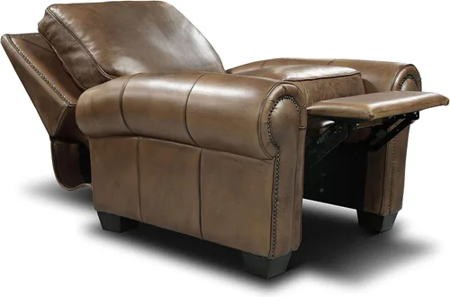 Vista 3 de Sillón reclinable tradicional Valencia 100% de grano superior de cuero envejecido a mano