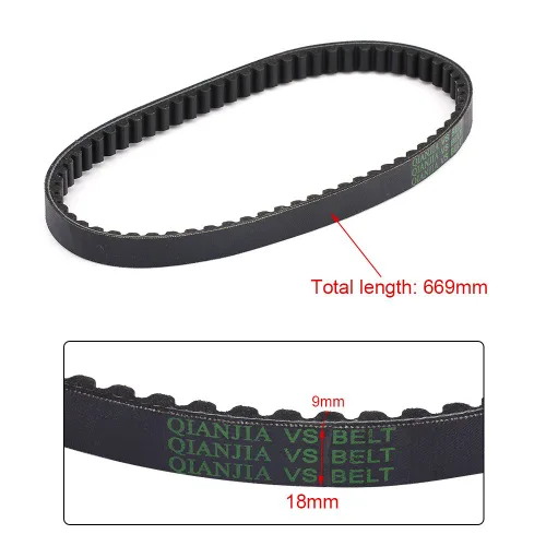 Vista 4 de Correa de transmisión de goma negra para GY6 50CC 139QMB Scooter 669-18-30