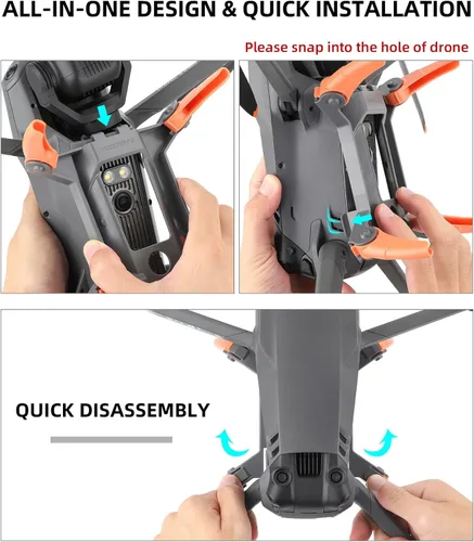 Vista 4 de Tren de aterrizaje compatible con DJI Mavic 3 Pro Spider - Kit de extensión plegable para tren de aterrizaje, accesorios para drones (gris)