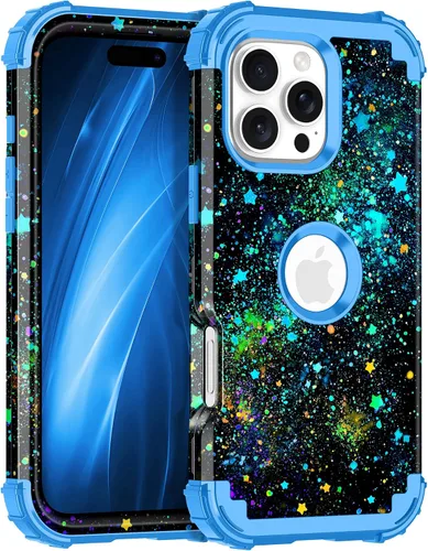 Vista 127 de Miqala Funda compatible con iPhone 8 Plus, iPhone 7 Plus, que brilla en la oscuridad, tres capas, resistente a los golpes, parachoques de plástico