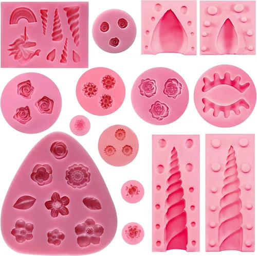 Vista 3 de Funshowcase Moldes para fondant de unicornio y flores, 13