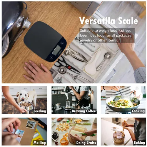 Vista 9 de Báscula de alimentos para básculas de cocina, digital, pesa gramos y onzas, báscula de repostería precisa para pérdida de peso, cocina, café, dieta