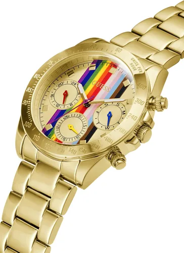 Vista 5 de GUESS Women's Stainless Steel Quartz Watch with Silicone Strap