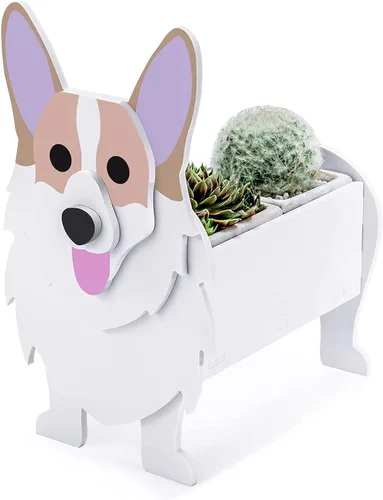 Vista 27 de Macetero de flores para perros, regalos para mujeres, bonitas macetas de PVC para perros, macetas para interiores y exteriores, maceta de jardín
