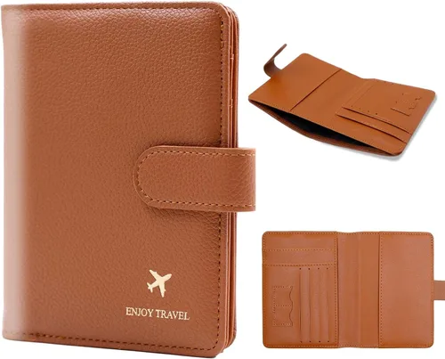Vista 16 de Cnycmy - Funda para pasaporte para viajes, funda para pasaporte con RFID ABC-Rosa