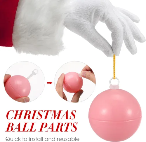 Vista 4 de Angoily Tapas de adorno de Navidad, 100 piezas de repuesto para adornos de Navidad, accesorios de bolas para colgar creativamente con soporte