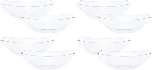 Vista 16 de PLASTICPRO Cuencos cuadrados desechables para servir, aperitivos o ensaladas, plástico negro, paquete de 4, 8 onzas, color negro