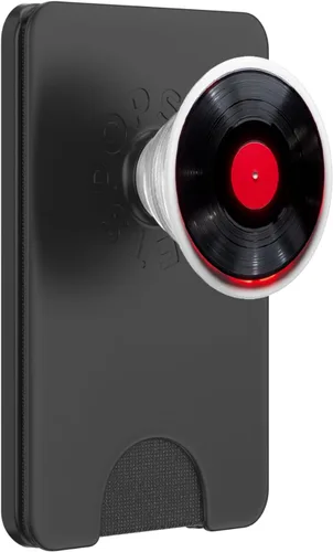 Vista 8 de Red Vinyl Record Player Vinyl Collector Retro Music Lover PopSockets Adhesive PopGrip