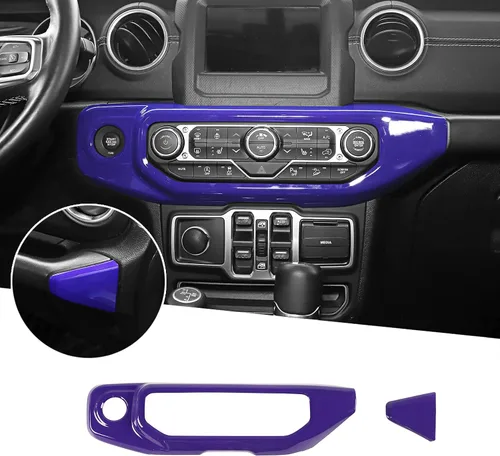 Vista 9 de JeCar Cubierta de panel de interruptor de aire acondicionado compatible con Jeep Wrangler 2018-2023 JL JLU y Gladiator JT 2020-2023, textura