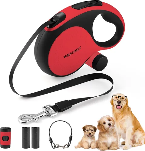Vista 8 de Correa retráctil para perro con cable a prueba de mordidas, correa resistente de 26 pies para perros medianos y grandes de hasta 110 libras, 360°