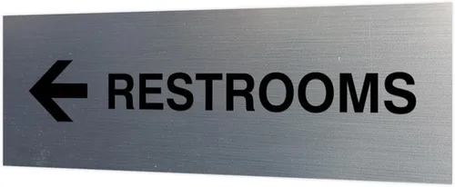 Vista 29 de Signs ByLITA Basic Restrooms - Letrero direccional para pared o puerta (negro), pequeño (paquete de 1)