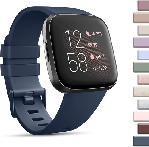 Vista 12 de Paquete de 8 correas deportivas compatibles con Fitbit Versa 2, correas de repuesto clásicas de silicona suave para reloj inteligente Fitbit Versa 2