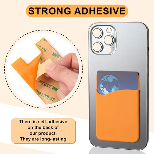 Vista 5 de Frienda 24 portatarjetas de teléfono adhesivo de silicona para la parte posterior del teléfono, funda adhesiva para tarjetas de crédito compatible