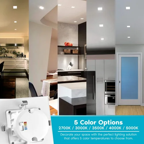 Vista 2 de LUXRITE Luces LED empotrables cuadradas de 4 pulgadas, 750 lúmenes