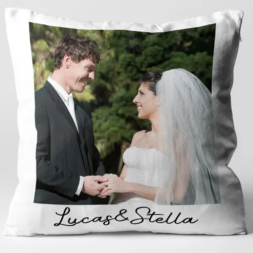 Vista 8 de Almohada personalizada con foto y texto - Regalo conmemorativo personalizado para la familia, aniversario, boda, almohada decorativa de 16 x 16