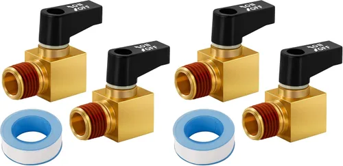 Vista 7 de SUNROAD Válvula de compresor de aire Válvula de bola de drenaje de latón Válvula de bola de 1/4 "NPT rosca macho compresor de aire Accesorios 2