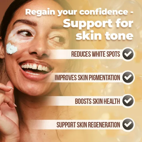 Vista 2 de Dermawonder - Cápsulas de vitiligo (60 unidades) Suplemento eficaz de vitíligo, reduce las manchas blancas y mejora el apoyo de la pigmentación