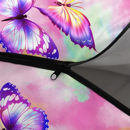 Vista 7 de CVHOUSE Saco de dormir de mariposa para campamento, 3 estaciones, clima cálido y fresco, ligero, saco de dormir impermeable para adultos y niños