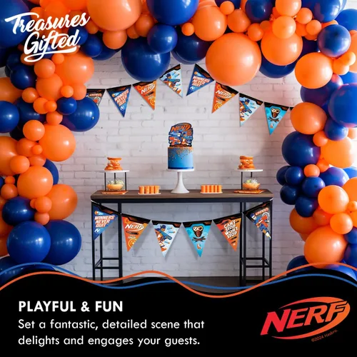 Vista 7 de Treasures Gifted Suministros para fiestas Nerf con licencia oficial – Sirve a 16 invitados – Juego clásico de vajilla – Decoraciones de fiesta