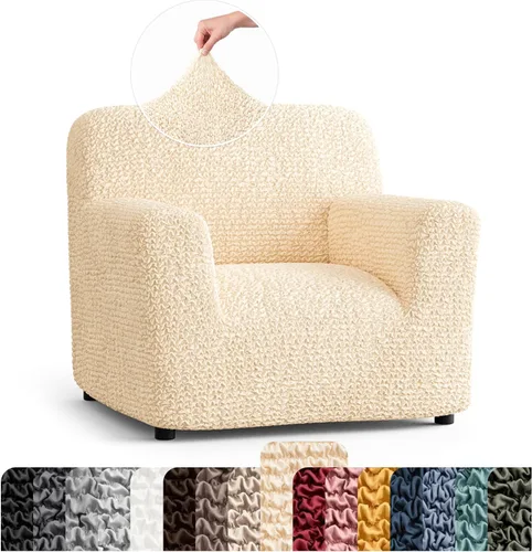 Vista 31 de PAULATO BY GA.I.CO. Funda para Silla - Funda para Sillón - Funda para Sillón - Funda de Tela Suave - Protector de Muebles Elegante de Ajuste Ceniza