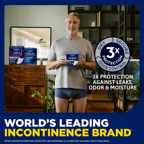Vista 3 de Tena - Protectores de noche para hombre, almohadillas para incontinencia para hombres, 30 unidades Engineered to fit the male anatomy, these