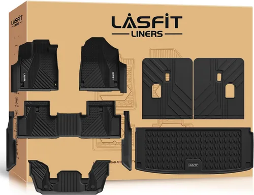 Vista 13 de LASFIT Alfombrillas para Freightliner Cascadia 2008-2017, protección para todo tipo de clima, revestimientos de automóvil de elastómero